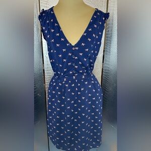 Hilfiger Denim Cute Blue  and Pink Short Dress with Pink Bird Pattern